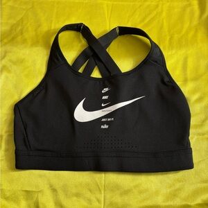 Nike Black Sports Bra with White Logo